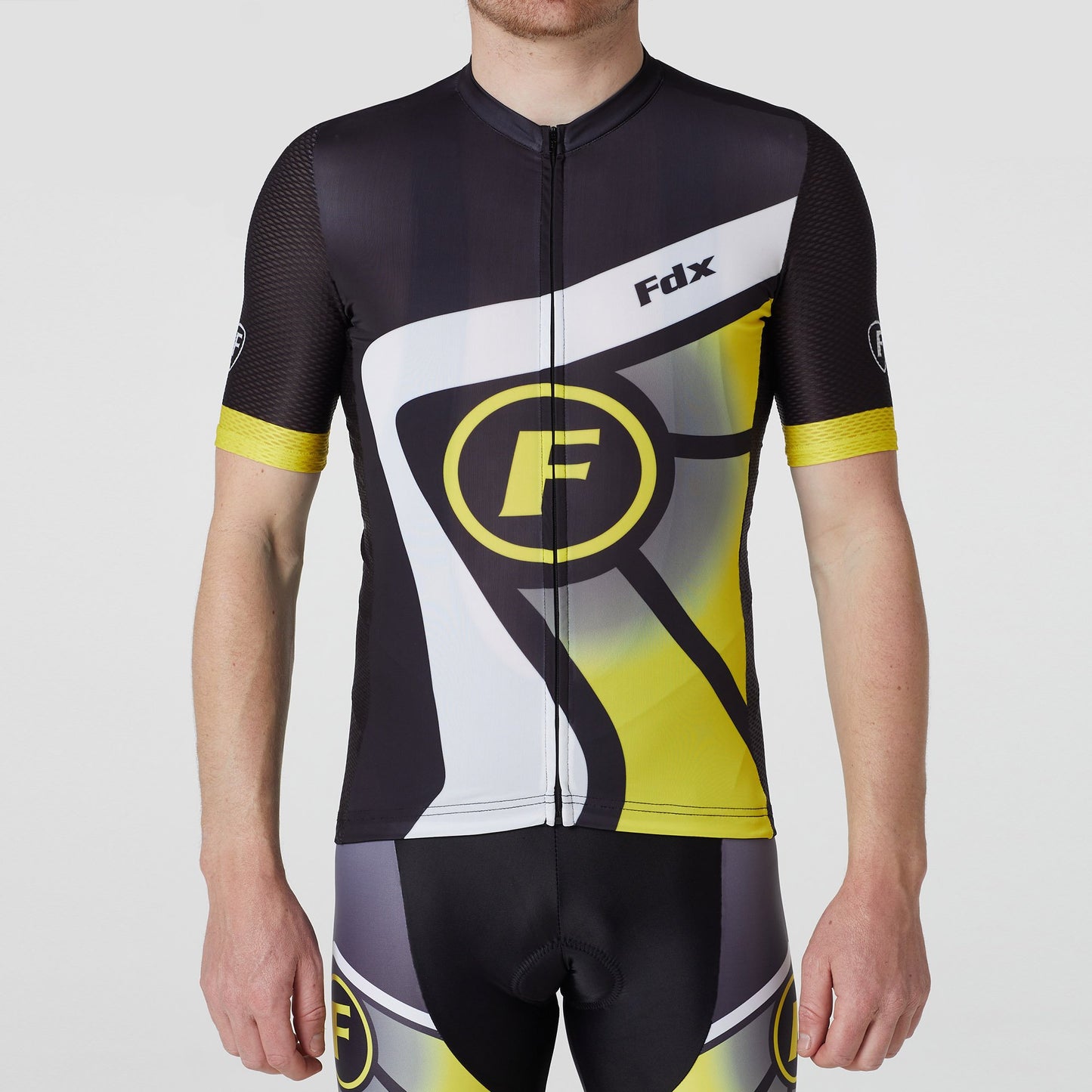 Fdx Signature Yellow Men's Short Sleeve Summer Cycling Jersey