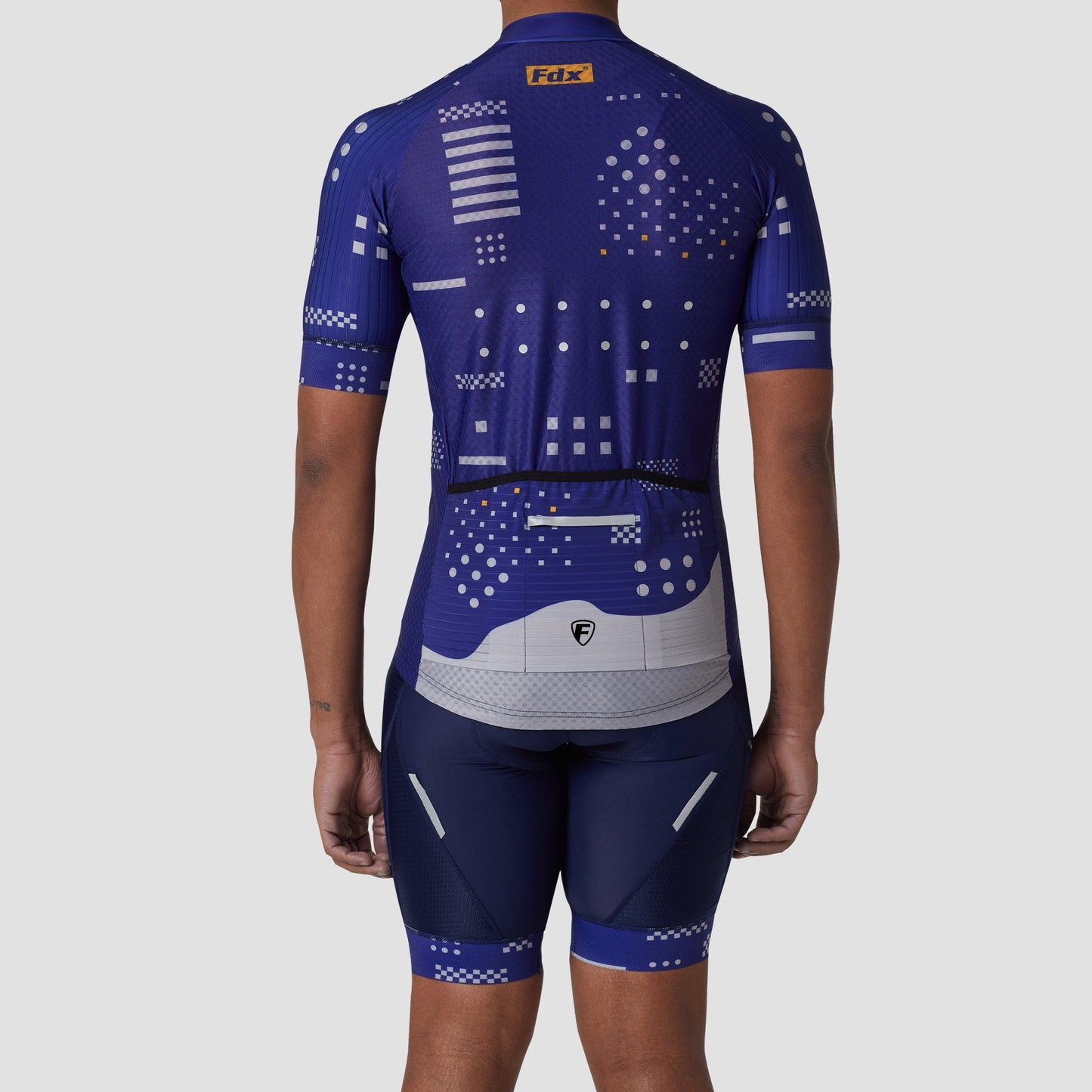 Fdx Men's Set All Day Blue Short Sleeve Jersey & Bib Shorts