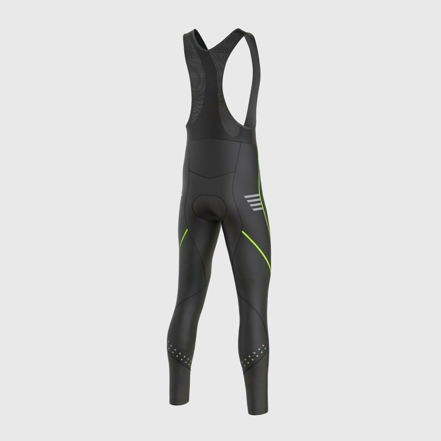 Fdx Divine Men's Yellow Thermal Padded Cycling Bib Tights