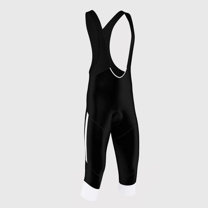 Fdx Gallop White Men's Cycling Gel Padded 3/4 Bib Tights