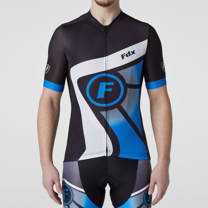 Fdx Signature Blue Men's Short Sleeve Summer Cycling Jersey