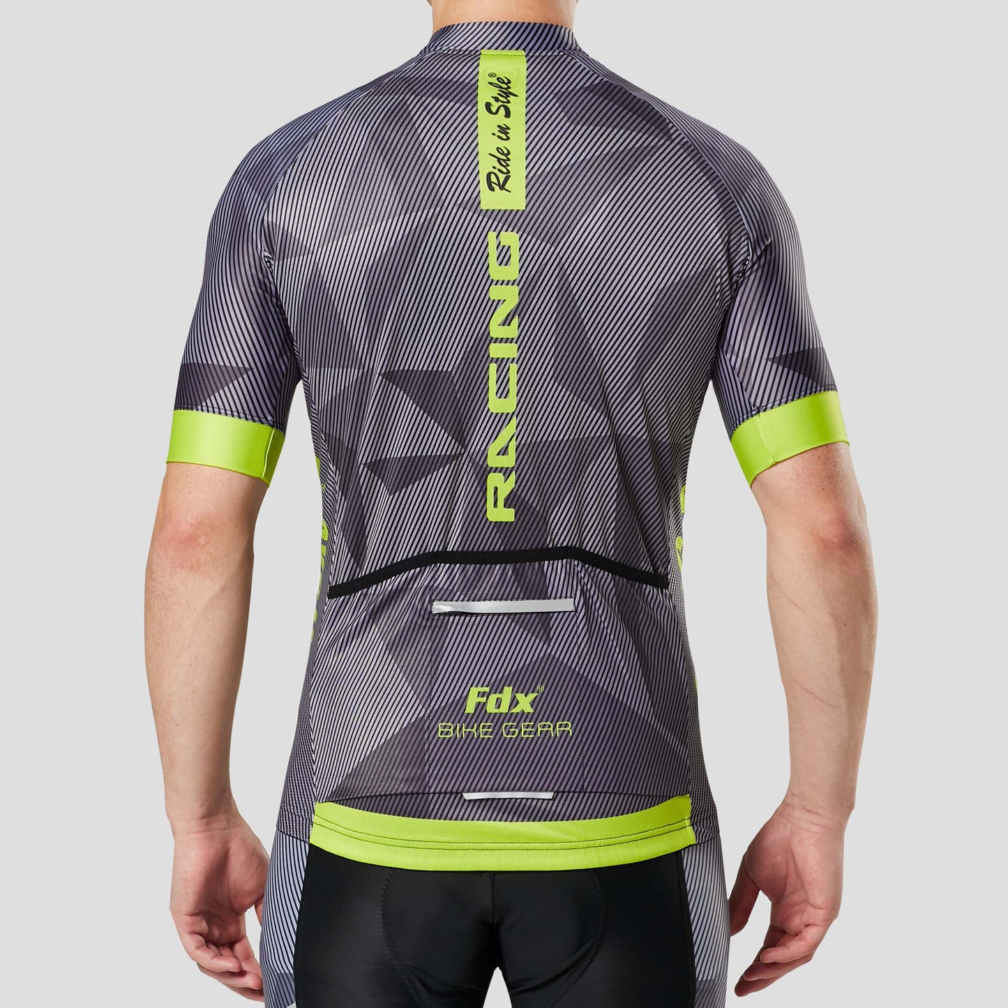 Fdx Splinter Yellow Men's Short Sleeve Summer Cycling Jersey