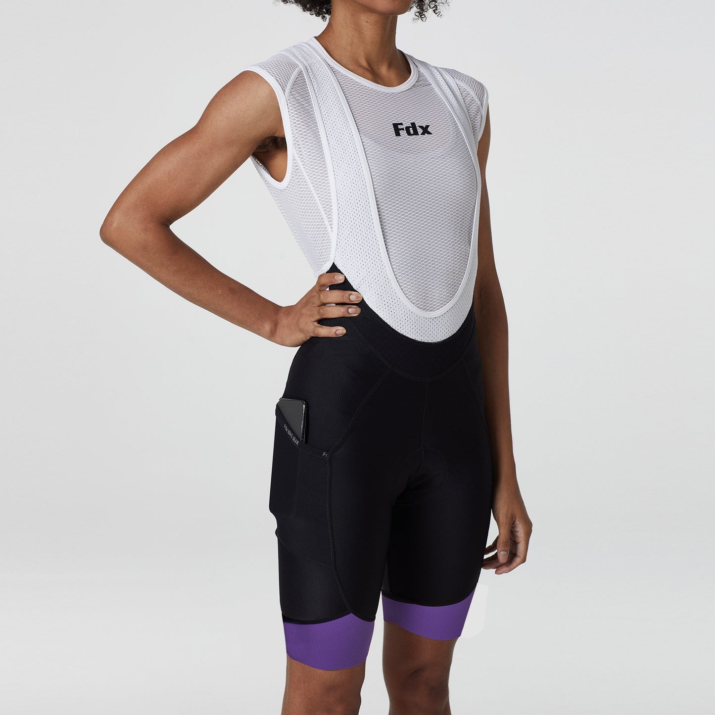 Fdx Women's Set Essential Purple Short Sleeve Cycling Jersey & Cargo Bib Shorts