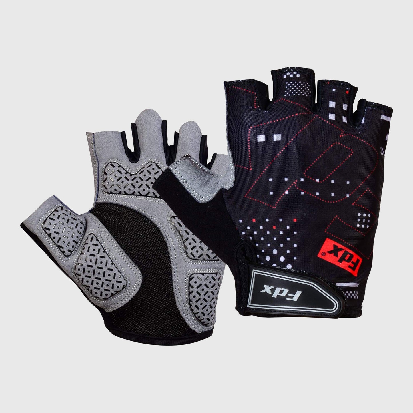 Fdx All Day Black Gel Padded Short Finger Summer Cycling Gloves