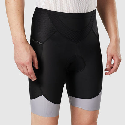 Fdx Essential Grey Men's Padded Cycling Shorts with Pockets