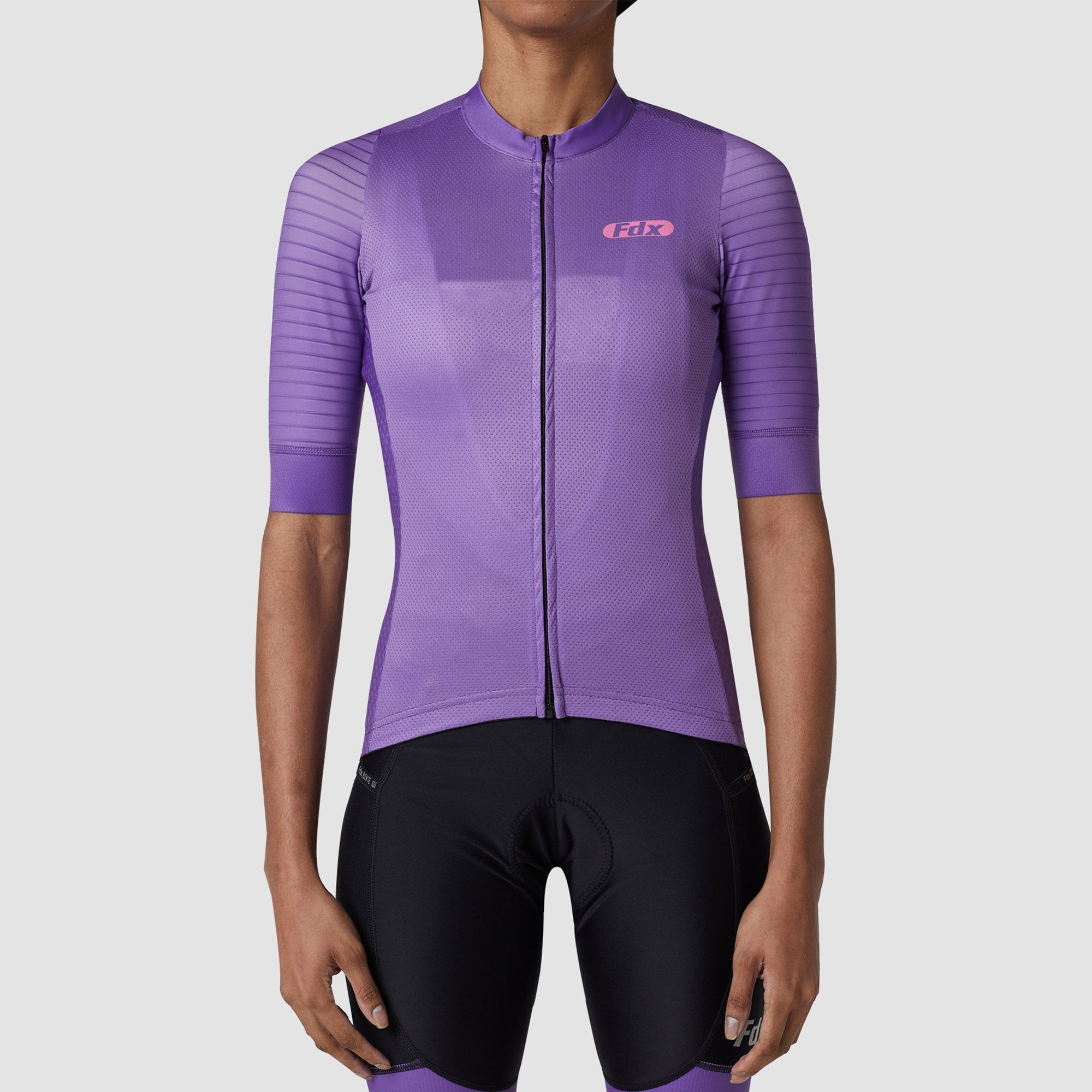 Fdx Essential Purple Women's Short Sleeve Summer Cycling Jersey