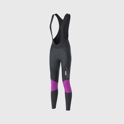 Fdx Women's Set Thermodream Thermal Long Sleeve Cycling Jersey & Bib Tights - Purple