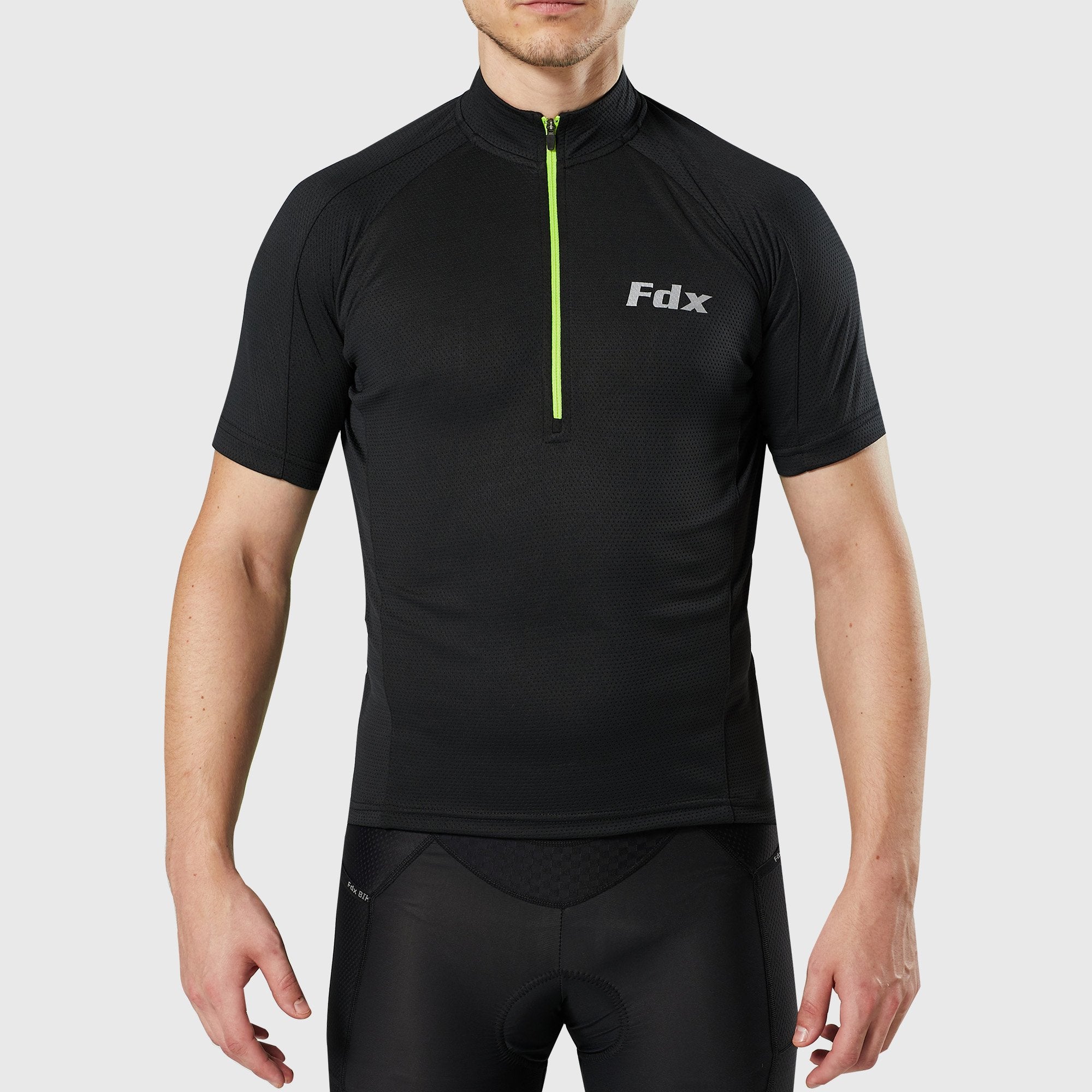 Fdx Pace Black Men's Short Sleeve Summer Cycling Jersey