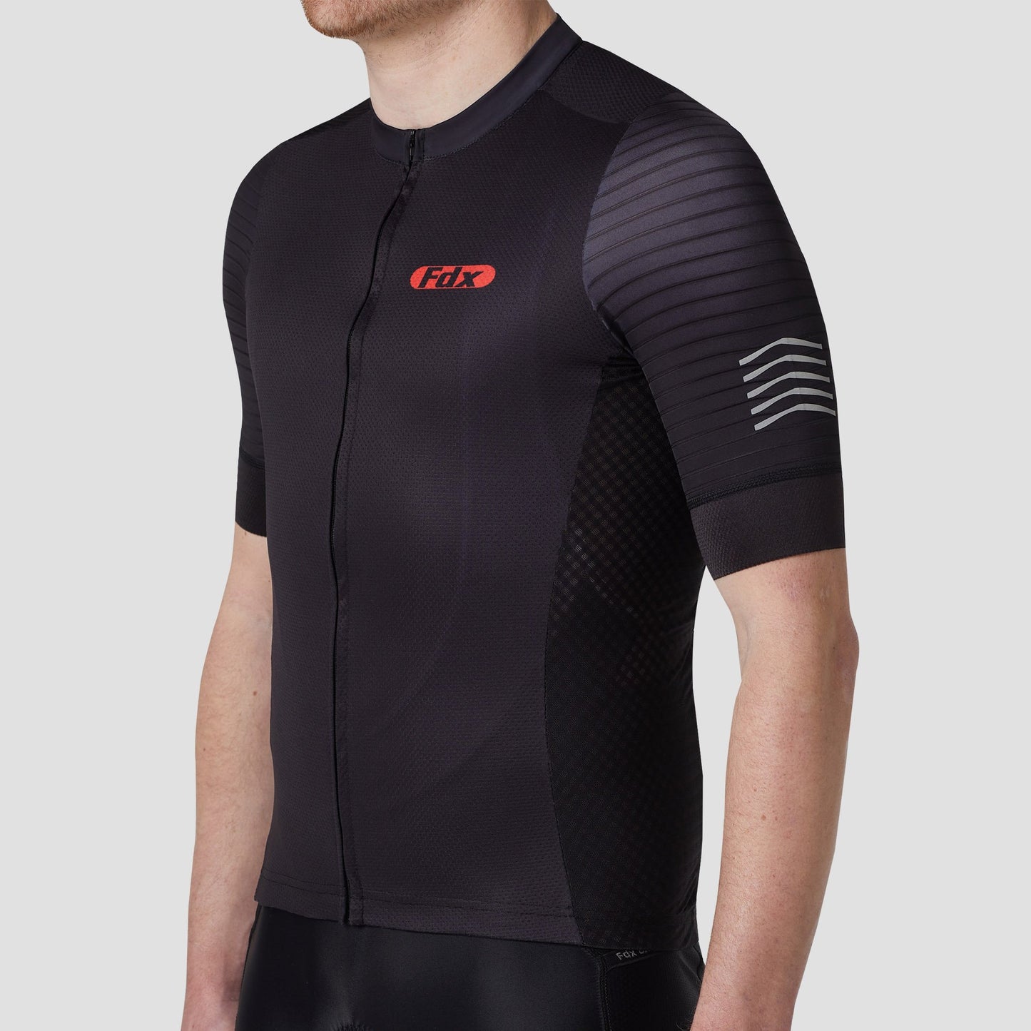 Fdx Essential Black Men's Short Sleeve Summer Cycling Jersey