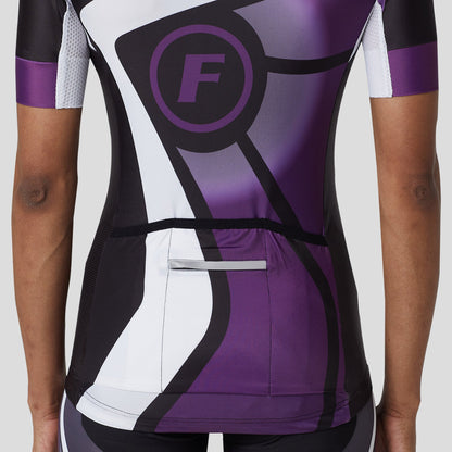 Fdx Signature Purple Women's Short Sleeve Summer Cycling Jersey