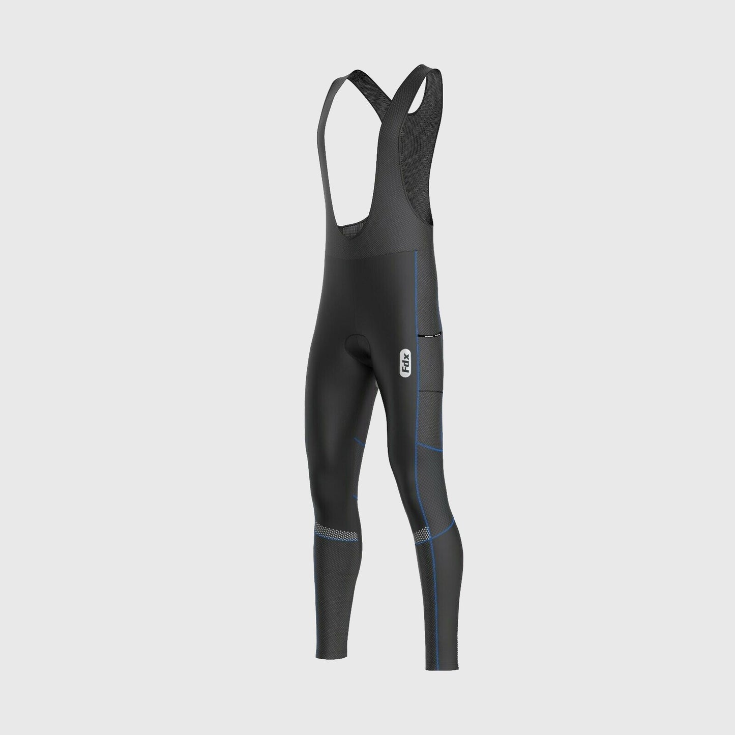 Fdx All Day Men's Blue Thermal Padded Cycling Bib Tights