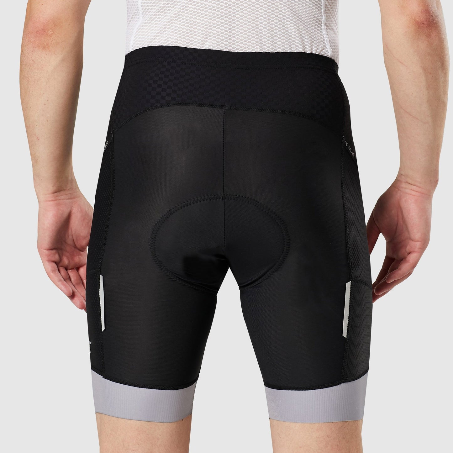 Fdx Essential Grey Men's Padded Cycling Shorts with Pockets