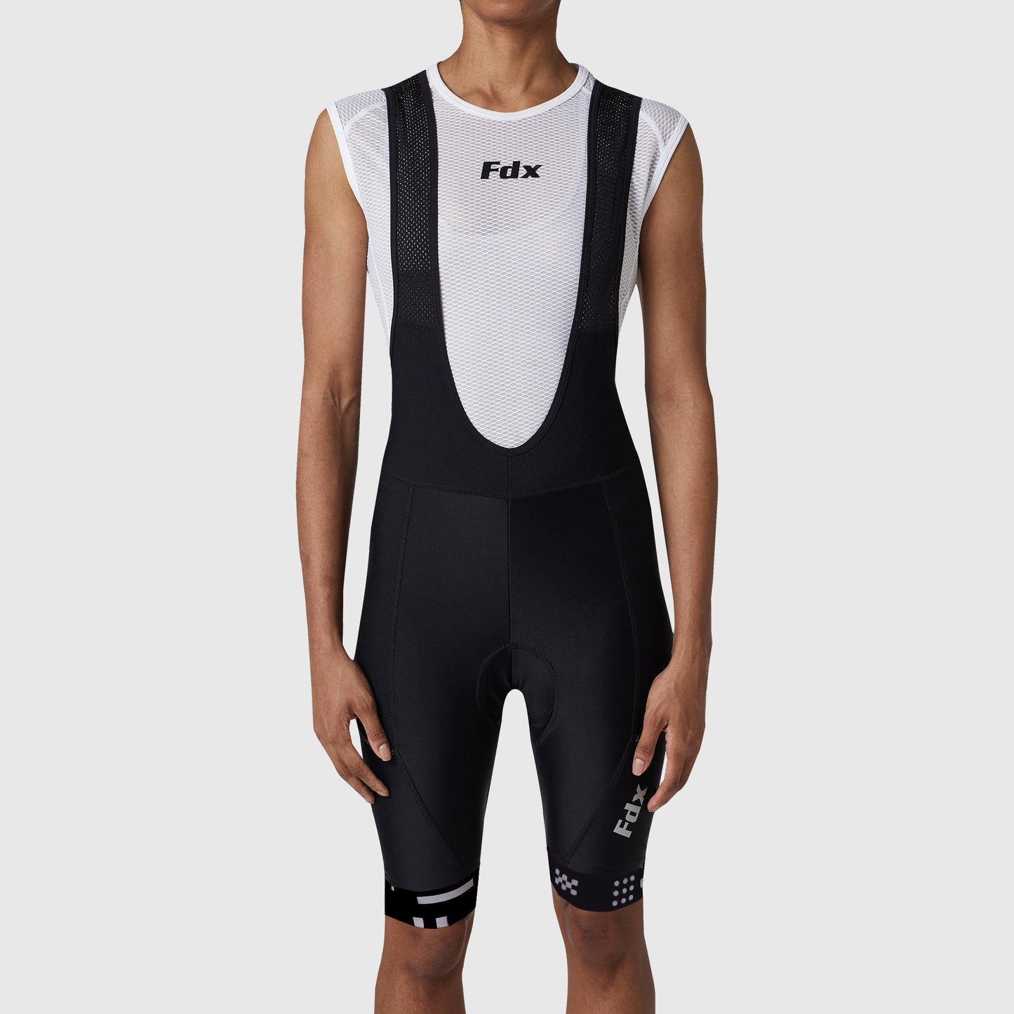 Fdx All Day Black Women's Padded Summer Cycling Cargo Bib Shorts