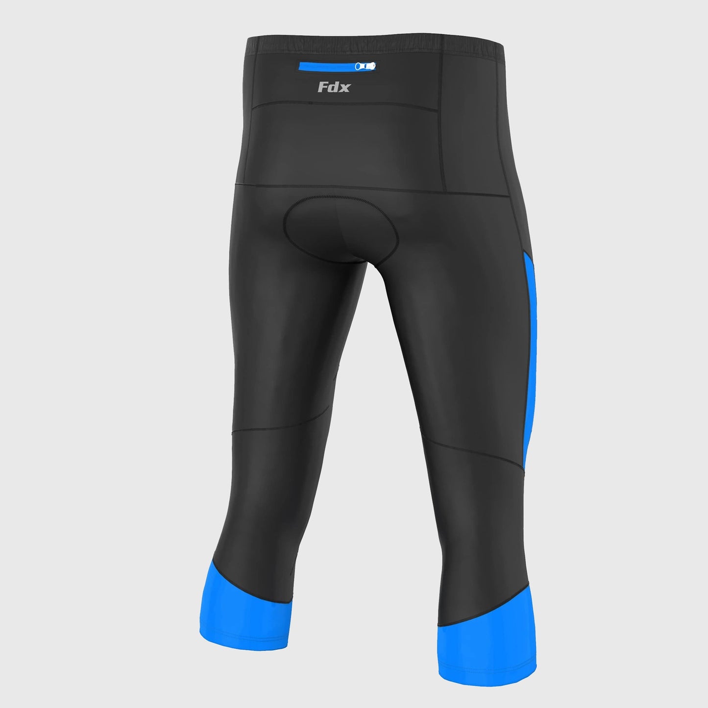 FDX GALLOP BLUE MEN'S 3/4 GEL PADDED SUMMER CYCLING SHORTS