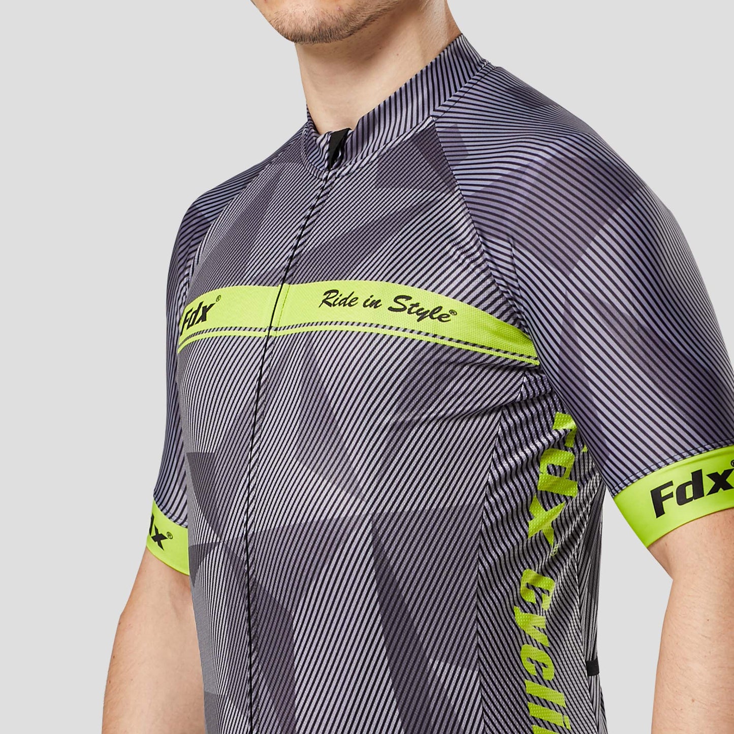 Fdx Splinter Yellow Men's Short Sleeve Summer Cycling Jersey