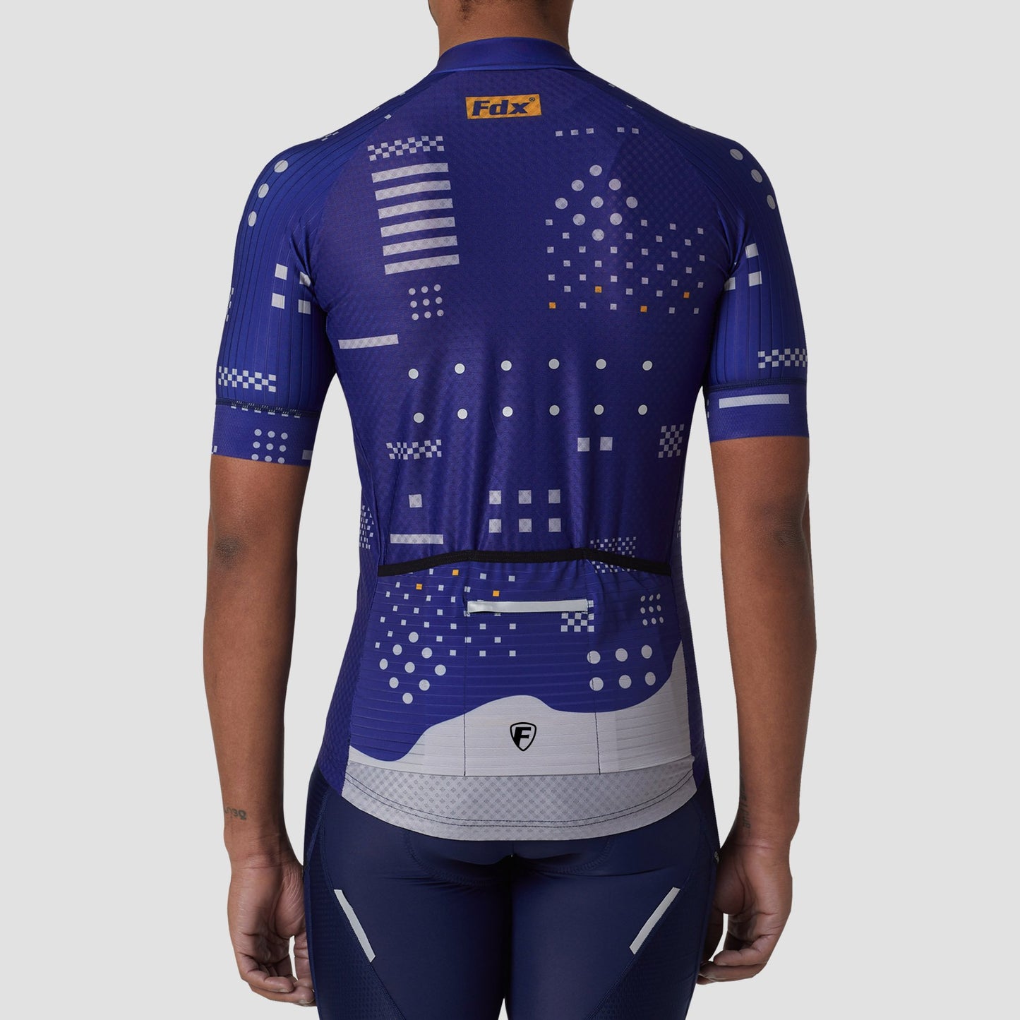 Fdx All Day Blue Men's Short Sleeve Summer Cycling Jersey