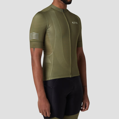 Fdx Essential Green Men's Short Sleeve Summer Cycling Jersey