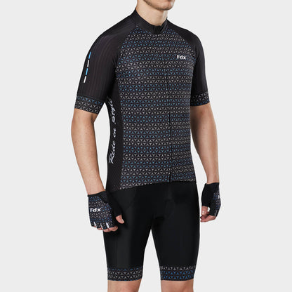 Fdx Vega Black Men's Short Sleeve Summer Cycling Jersey