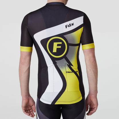 Fdx Signature Yellow Men's Short Sleeve Summer Cycling Jersey