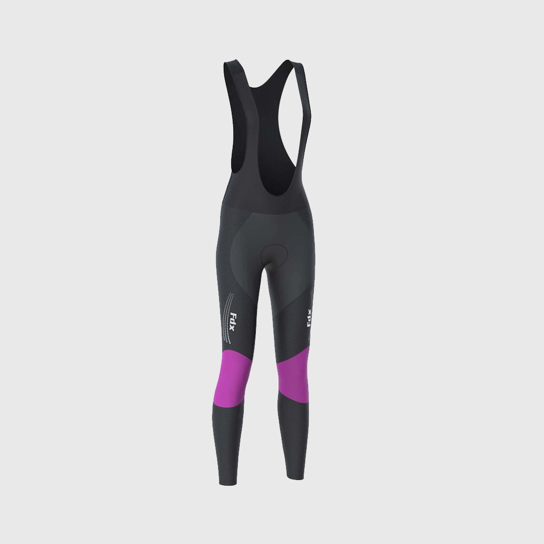 Fdx Women's Set Thermodream Thermal Long Sleeve Cycling Jersey & Bib Tights - Purple