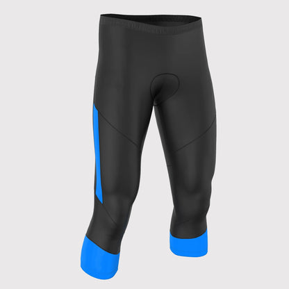 FDX GALLOP BLUE MEN'S 3/4 GEL PADDED SUMMER CYCLING SHORTS