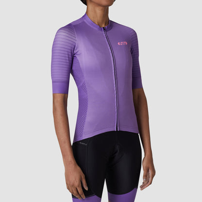 Fdx Essential Purple Women's Short Sleeve Summer Cycling Jersey