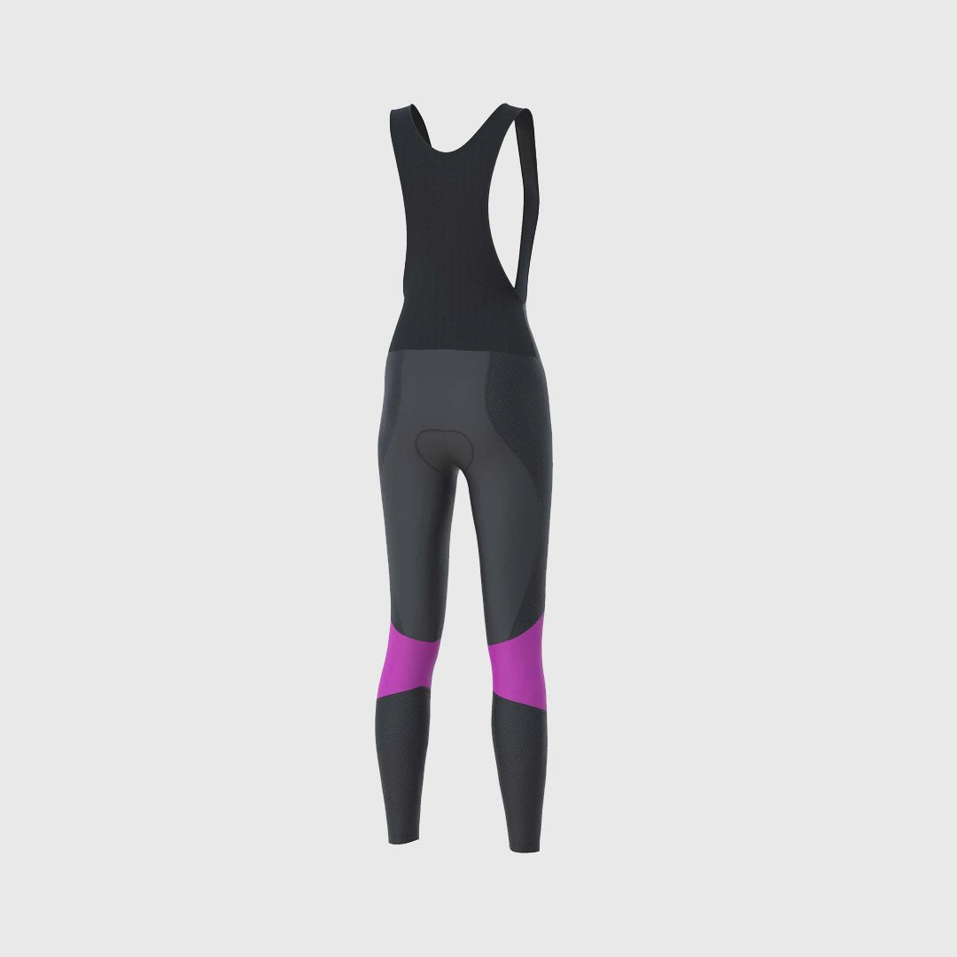 Fdx Women's Set Thermodream Thermal Long Sleeve Cycling Jersey & Bib Tights - Purple