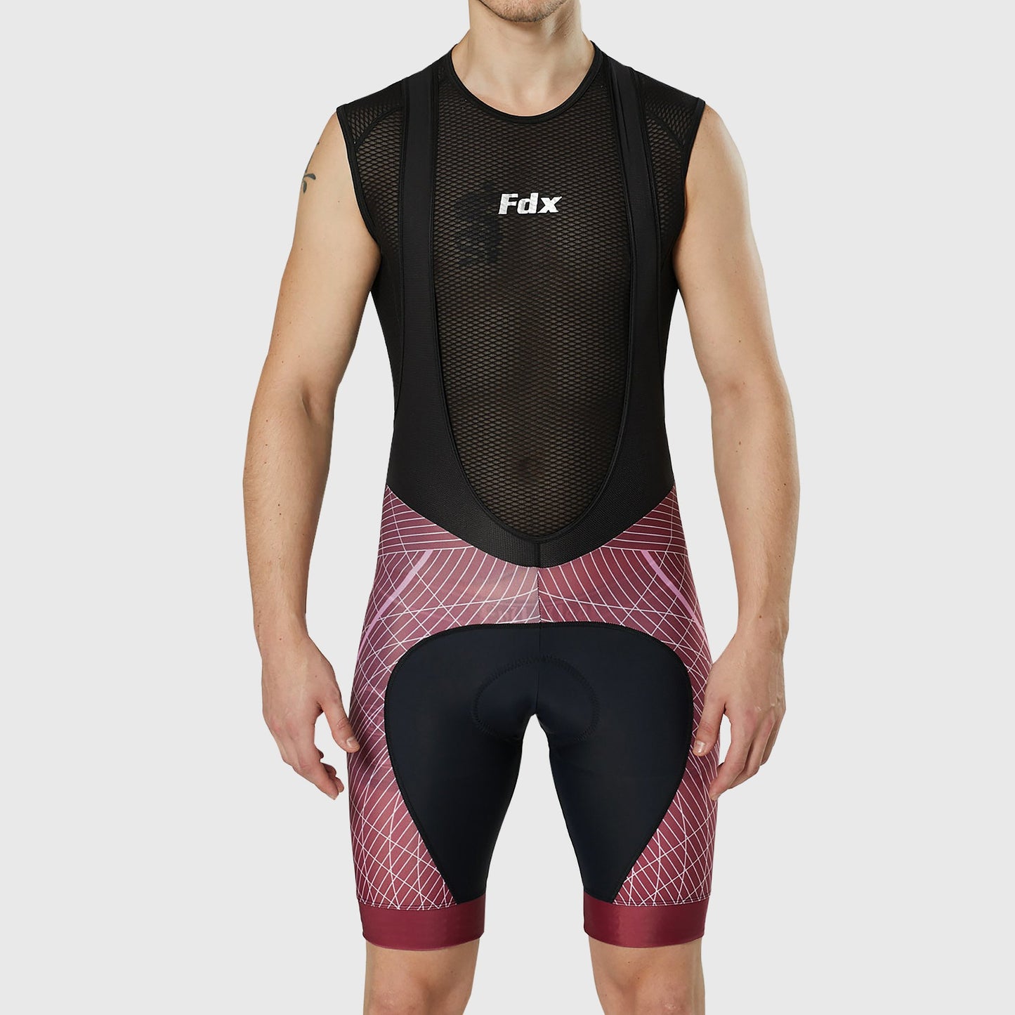 Fdx Classic II Red Men's Padded Summer Cycling Bib Shorts