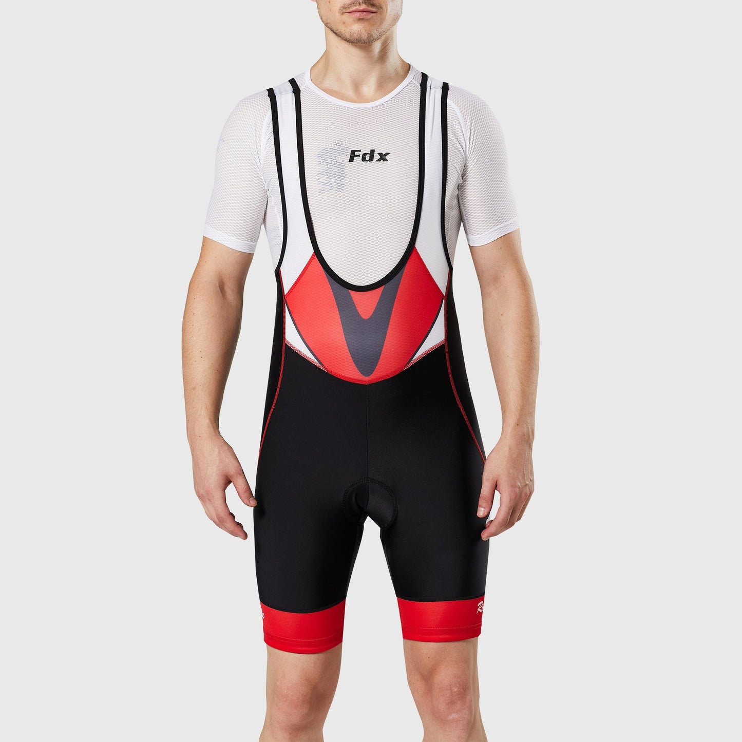 Fdx Velocity Red Men's Padded Summer Cycling Bib Shorts