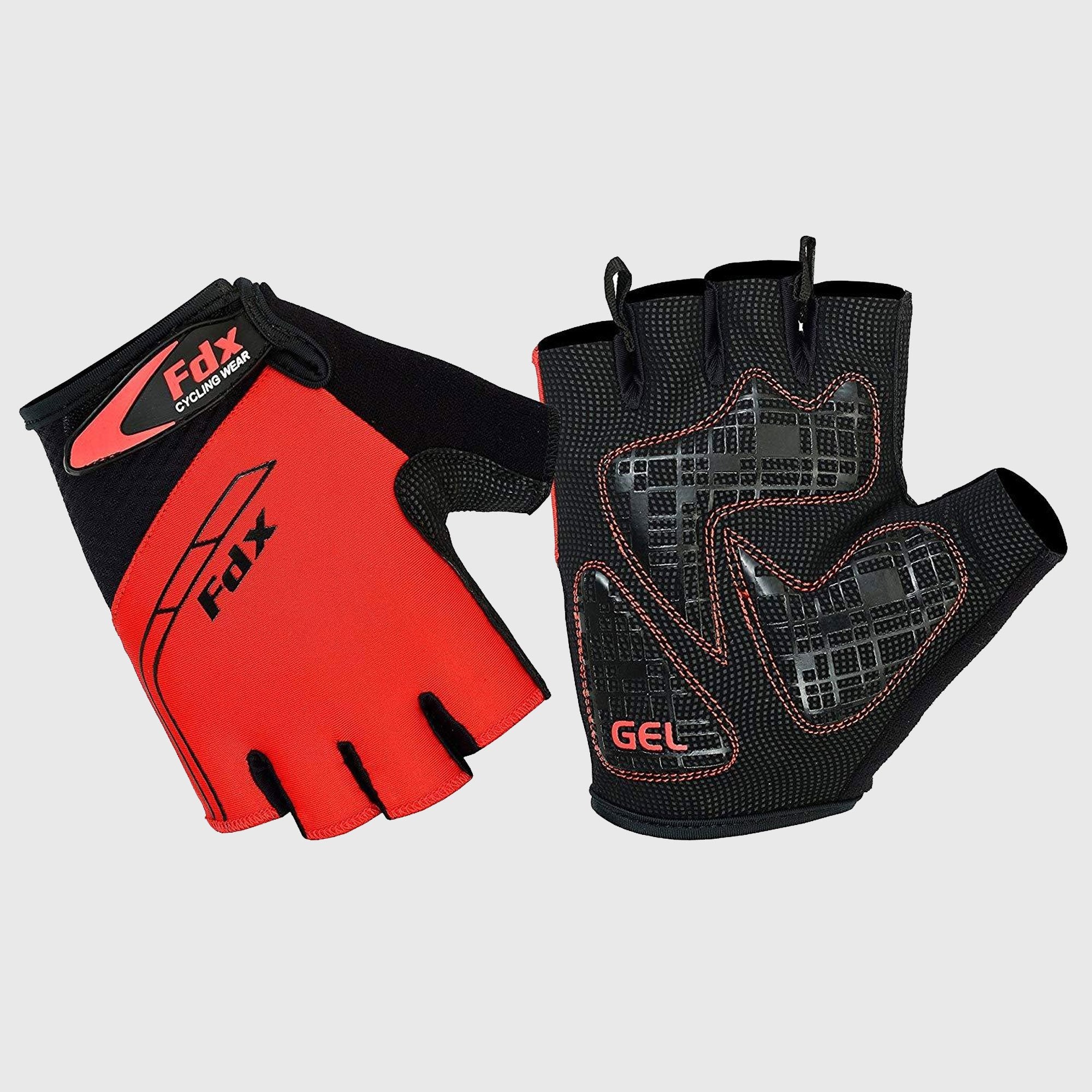Fdx Apex Red Short Finger Summer Cycling Gloves