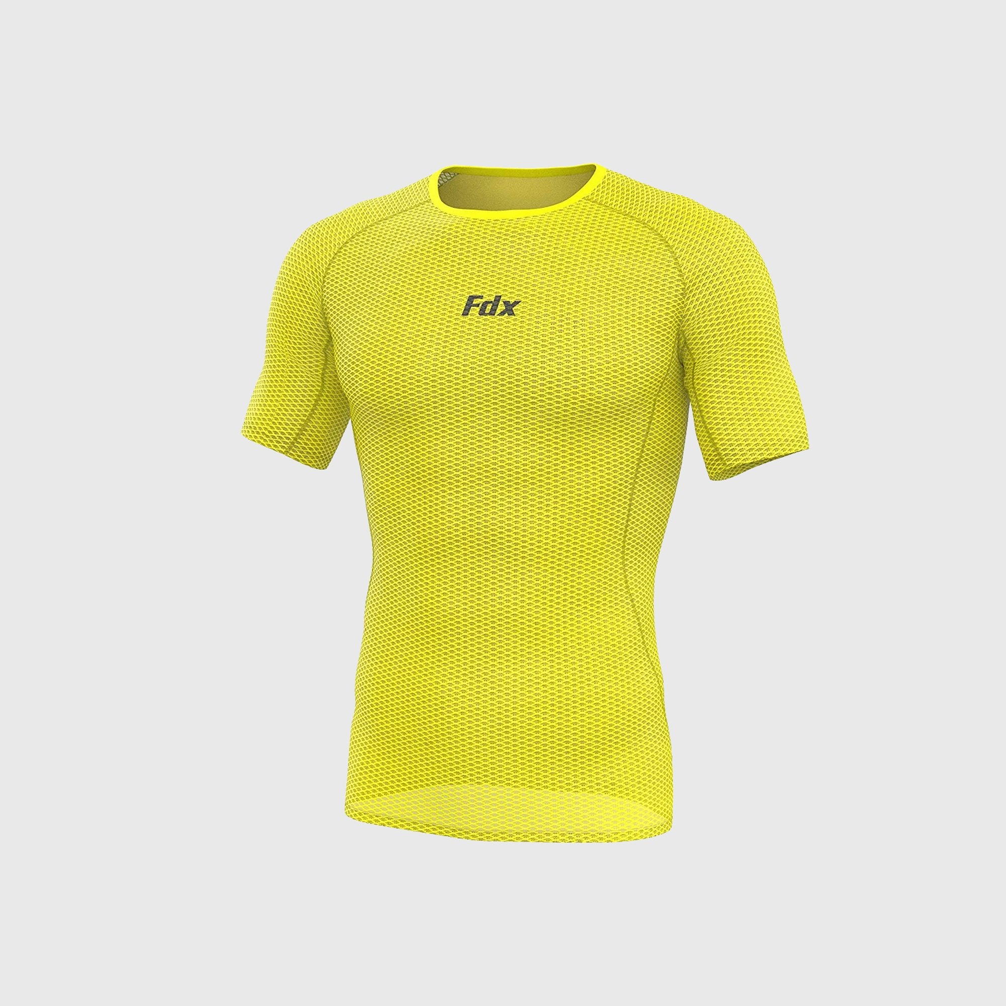 Fdx Aeroform Yellow Men's Short Sleeve Mesh Summer Cycling Top