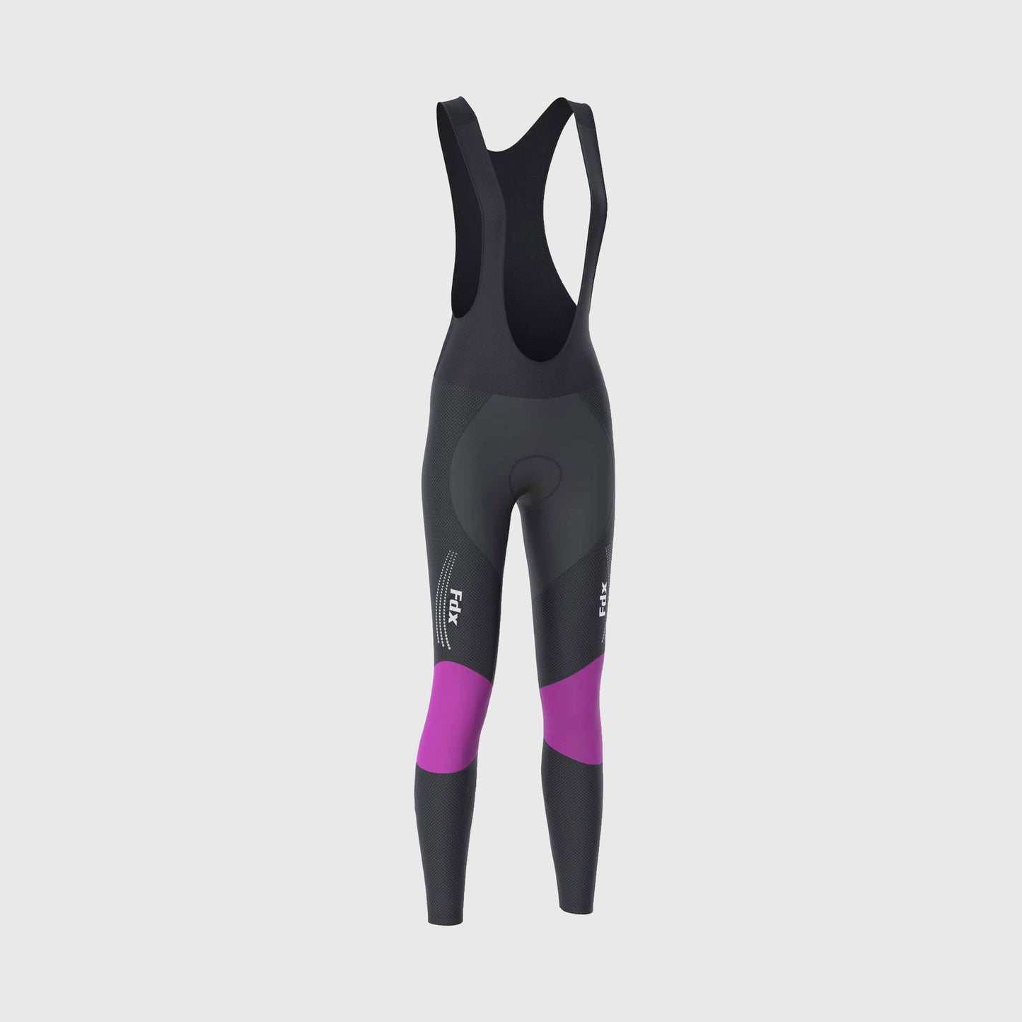 Fdx Thermodream Purple Women's Padded Winter Cycling Bib Tights