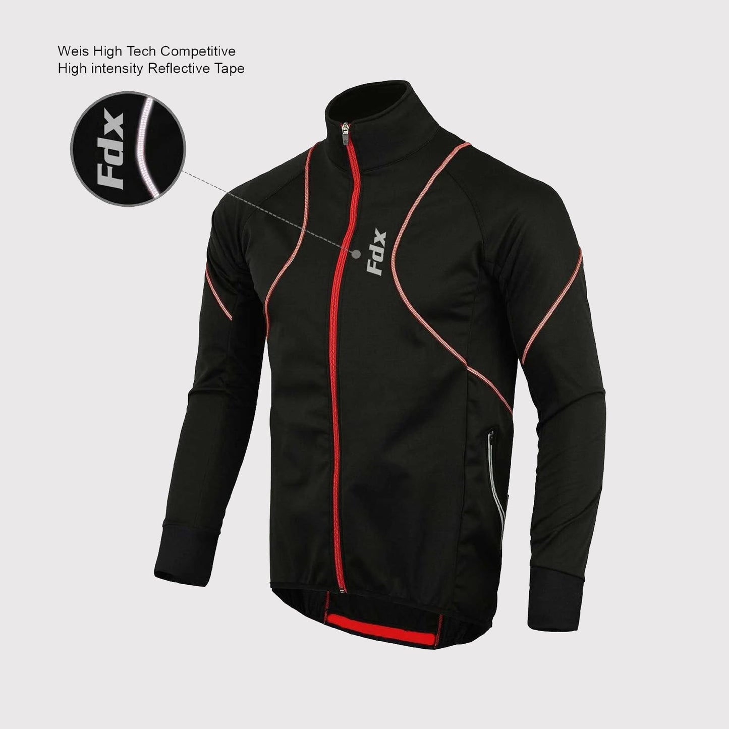 Fdx Gustt Red Men's Windproof Cycling Jacket