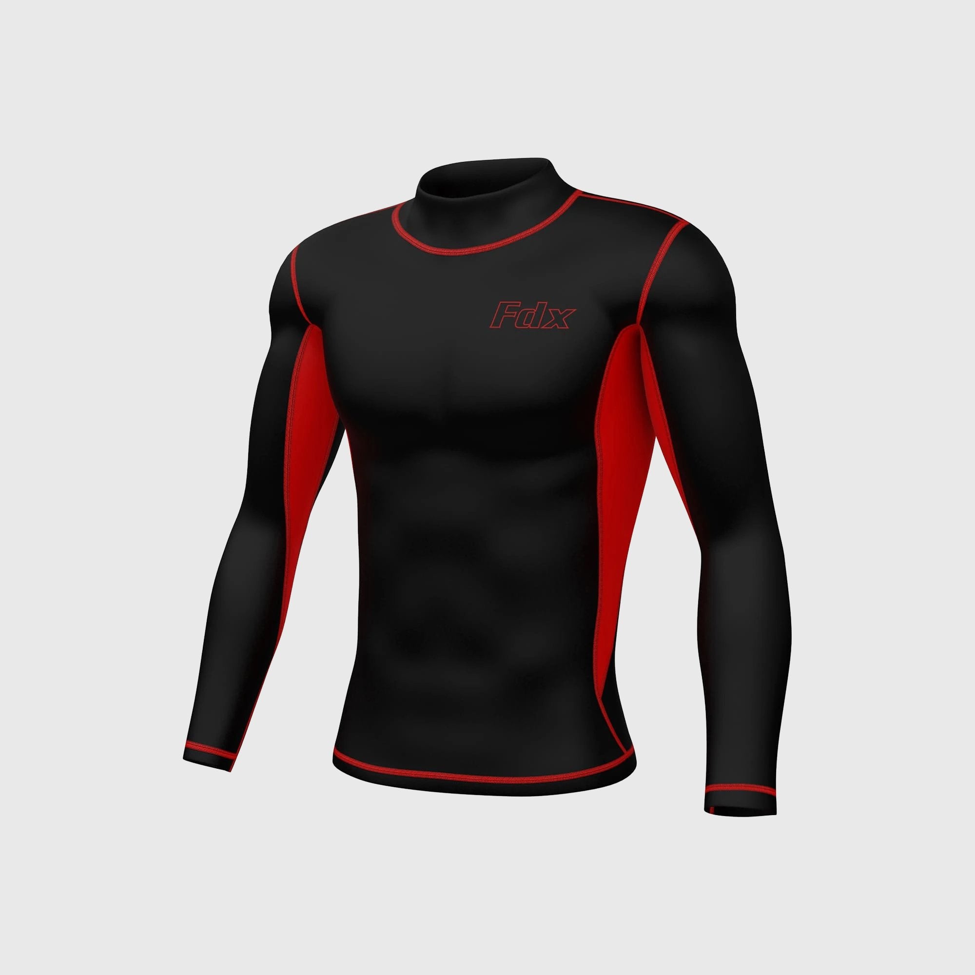 Fdx Inorex Red Men's Thermal Winter Base Layer Compression Top