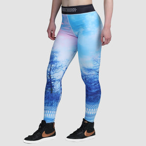 Fdx X3 Women's Workout All Weather Compression Tights Blue