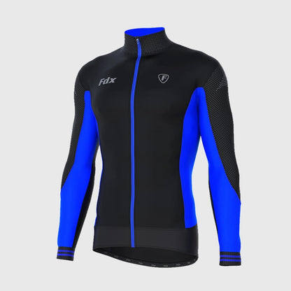 Fdx Thermodream Men's Blue Thermal Roubaix Long Sleeve Cycling Jersey