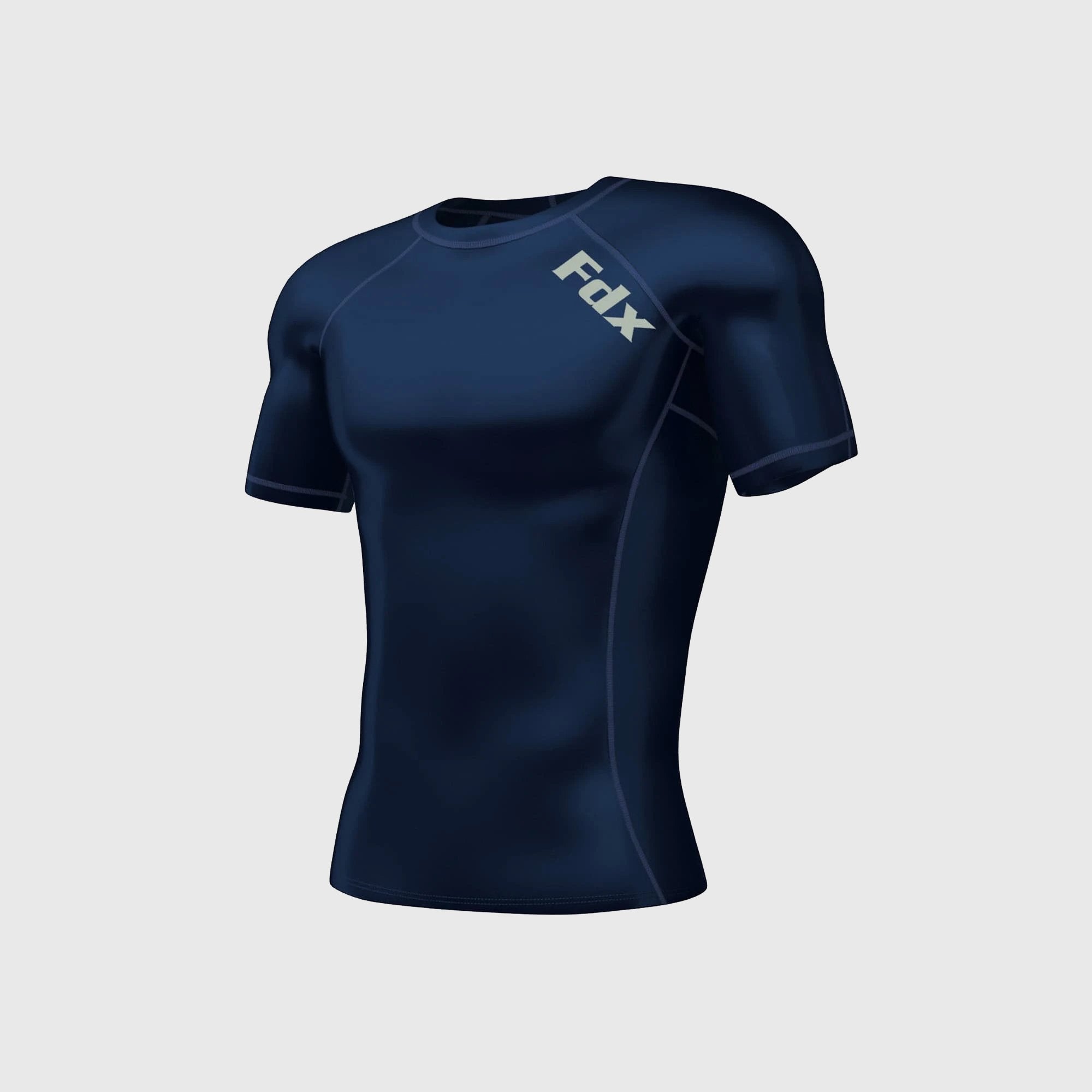 Fdx Cosmic Navy Blue Men's Short Sleeve Base Layer Gym Shirt
