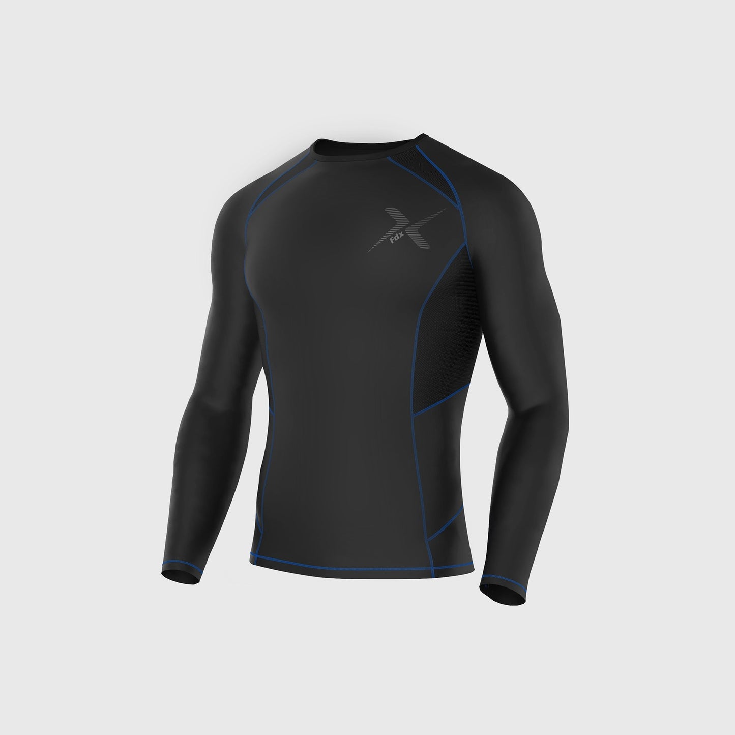 Fdx Recoil Blue Men's Long Sleeve Base Layer Thermal Winter Compression Top