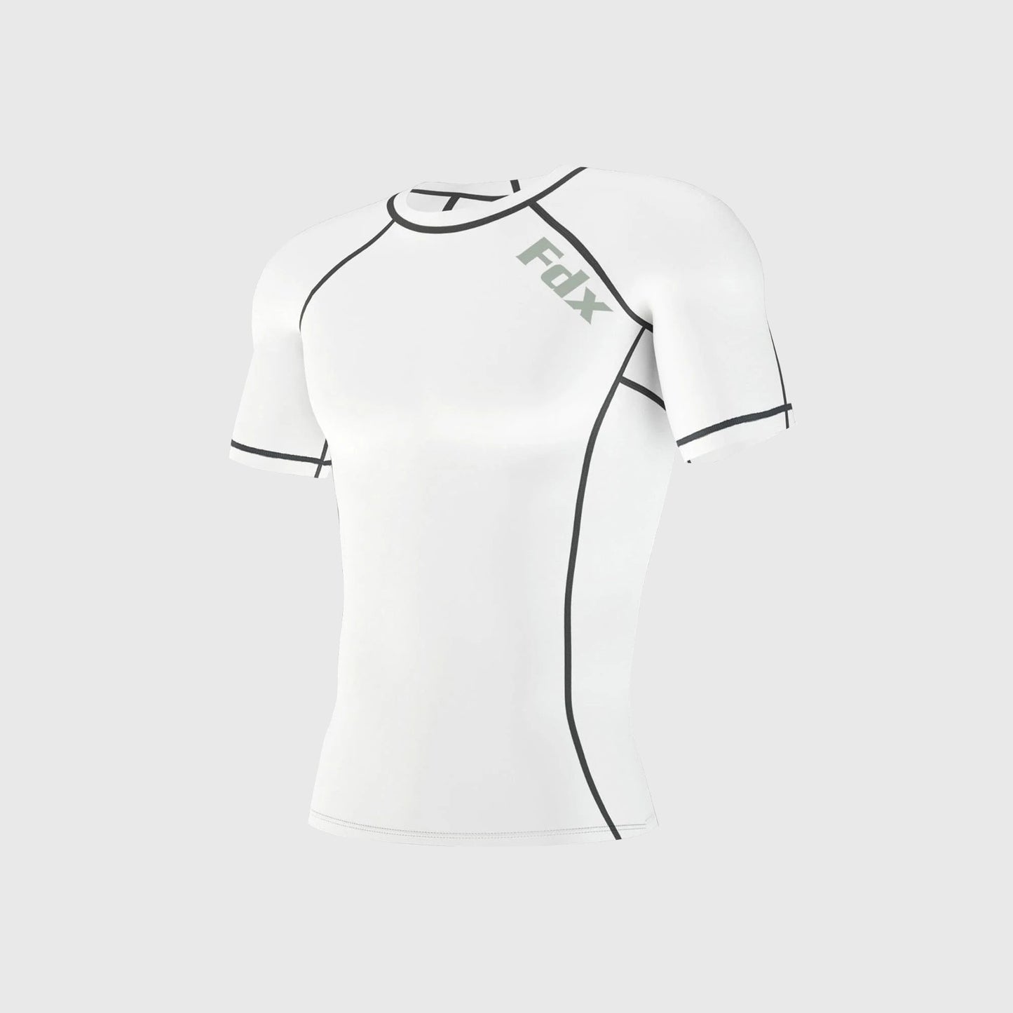 Fdx Cosmic White Men's Short Sleeve Base Layer Gym Shirt