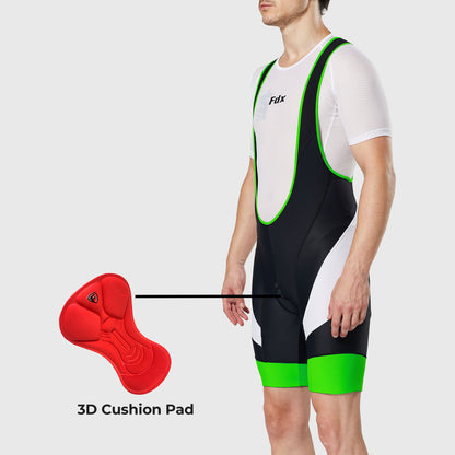 Fdx Windsor Green Men's Padded Summer Cycling Bib Shorts