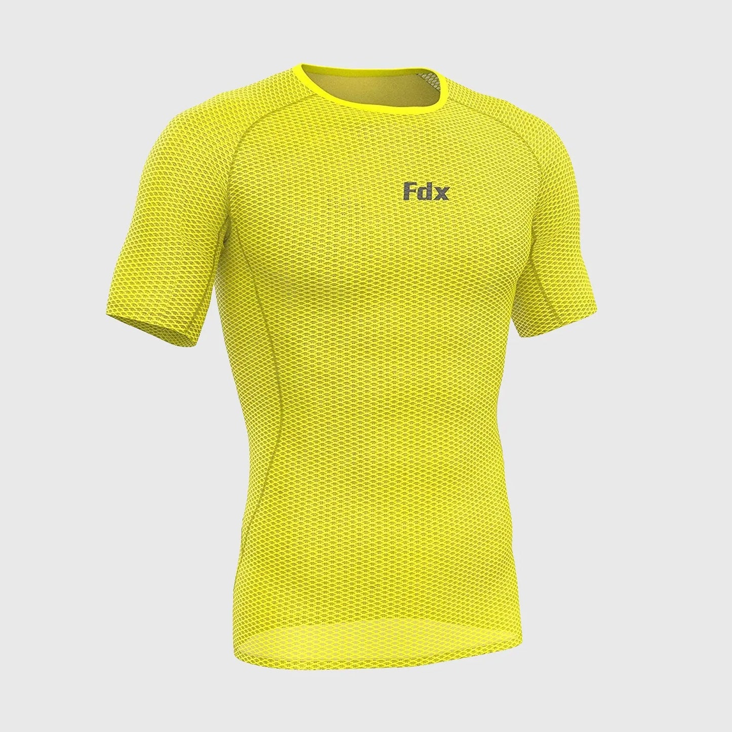 Fdx Aeroform Yellow Men's Short Sleeve Mesh Summer Cycling Top