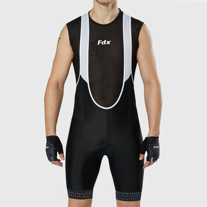 Fdx Vega Black Men's Padded Summer Cycling Bib Shorts