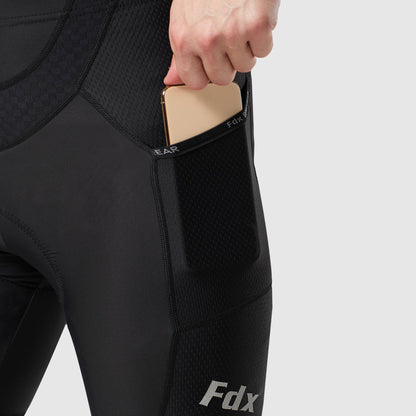 Fdx Essential Black Men's Padded Cycling Shorts with Pockets