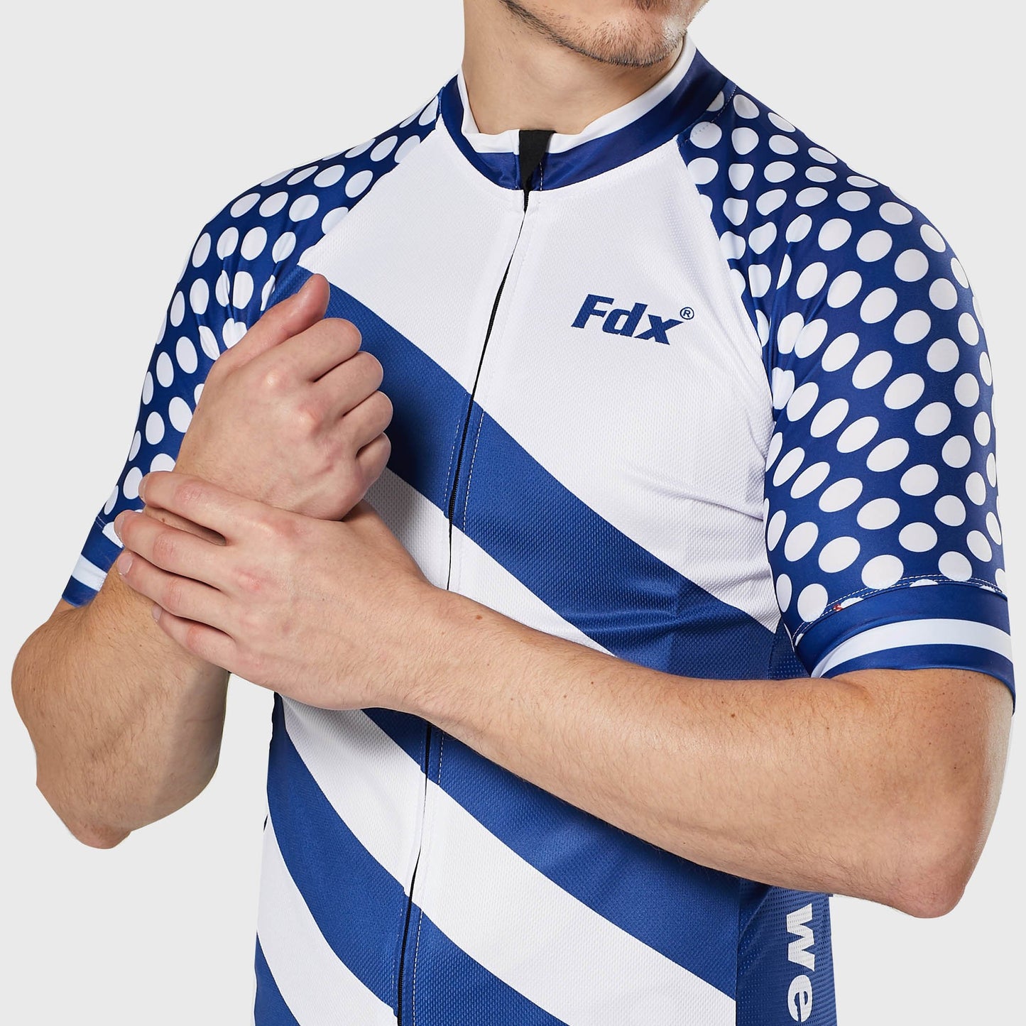 Fdx Equin White Men's Short Sleeve Summer Cycling Jersey