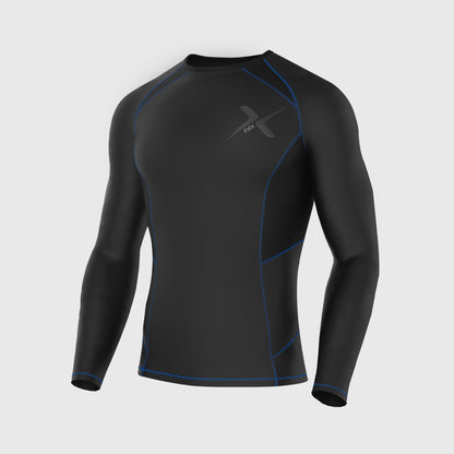 Fdx Men's Set Recoil Blue Compression Base Layer Top & Leggings