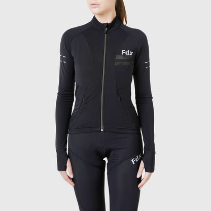 Fdx Arch Women's Black Thermal Roubaix Long Sleeve Cycling Jersey