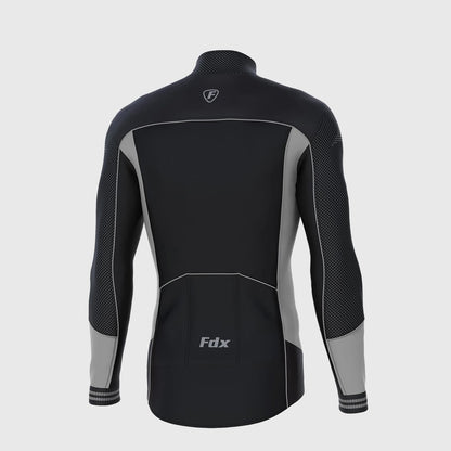 Fdx Thermodream Men's Grey Thermal Roubaix Long Sleeve Cycling Jersey