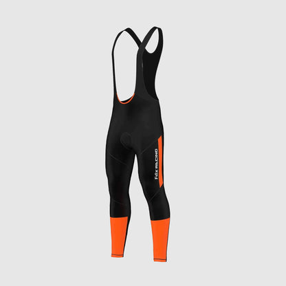 Fdx Adrenaline Men's Orange Thermal Padded Cycling Bib Tights