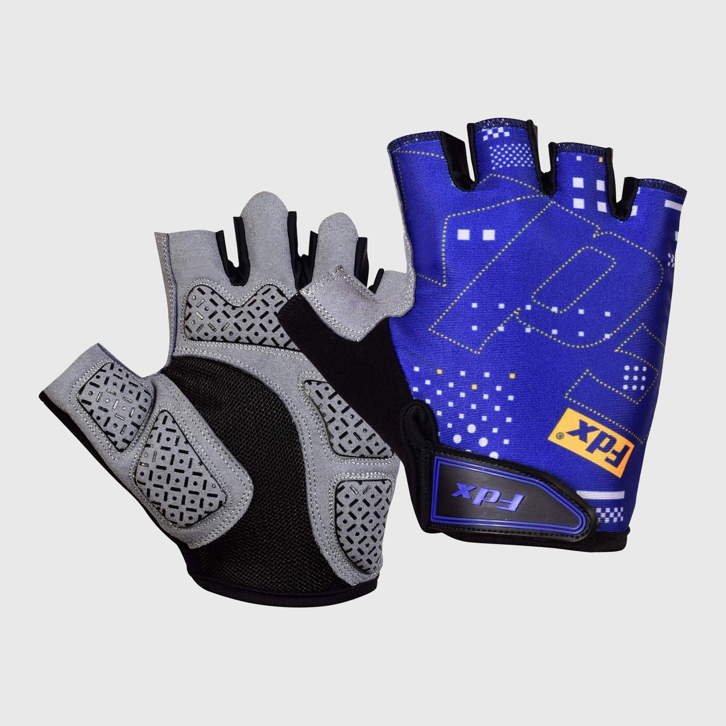 Fdx All Day Navy Blue Gel Padded Short Finger Summer Cycling Gloves