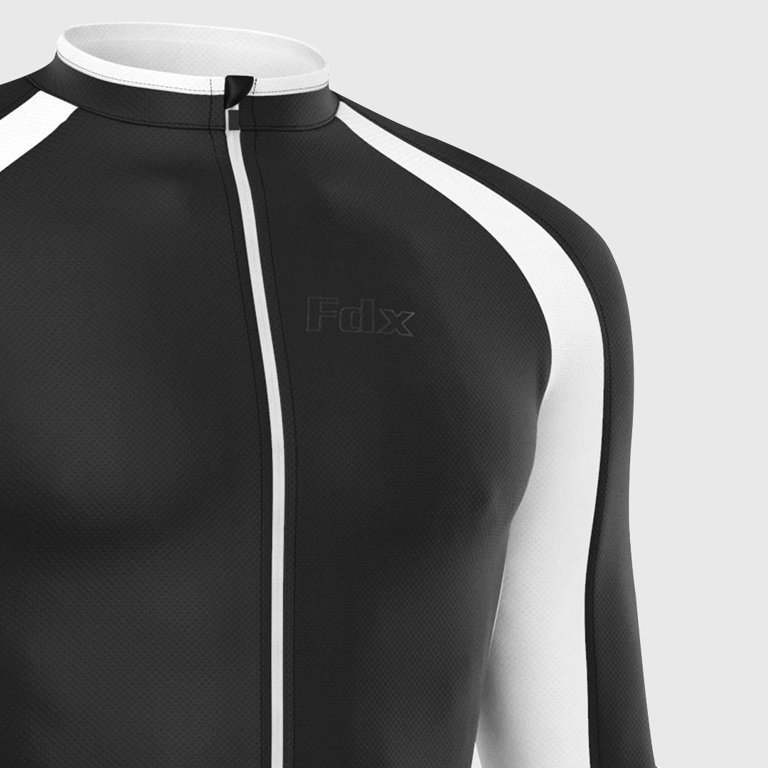 Fdx Transition Black Men's Long Sleeve Winter Cycling Jersey